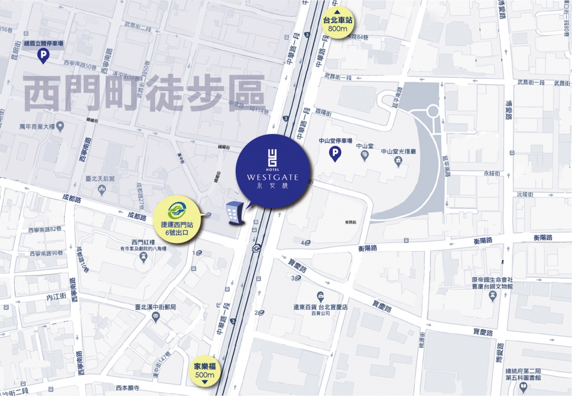 Taipei WESTGATE Hotel location map